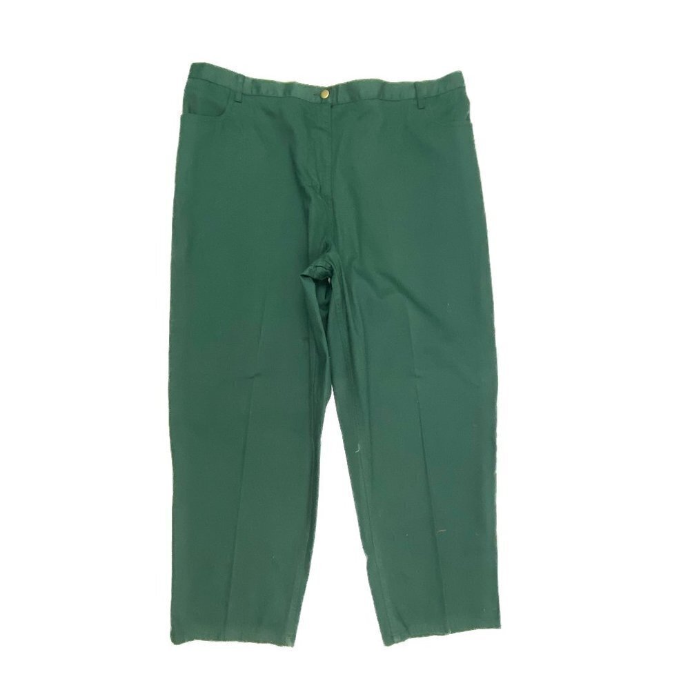 Blair Back Elastic Pull On Straight Leg Women's size 28WP Green Khaki Chino Pant
